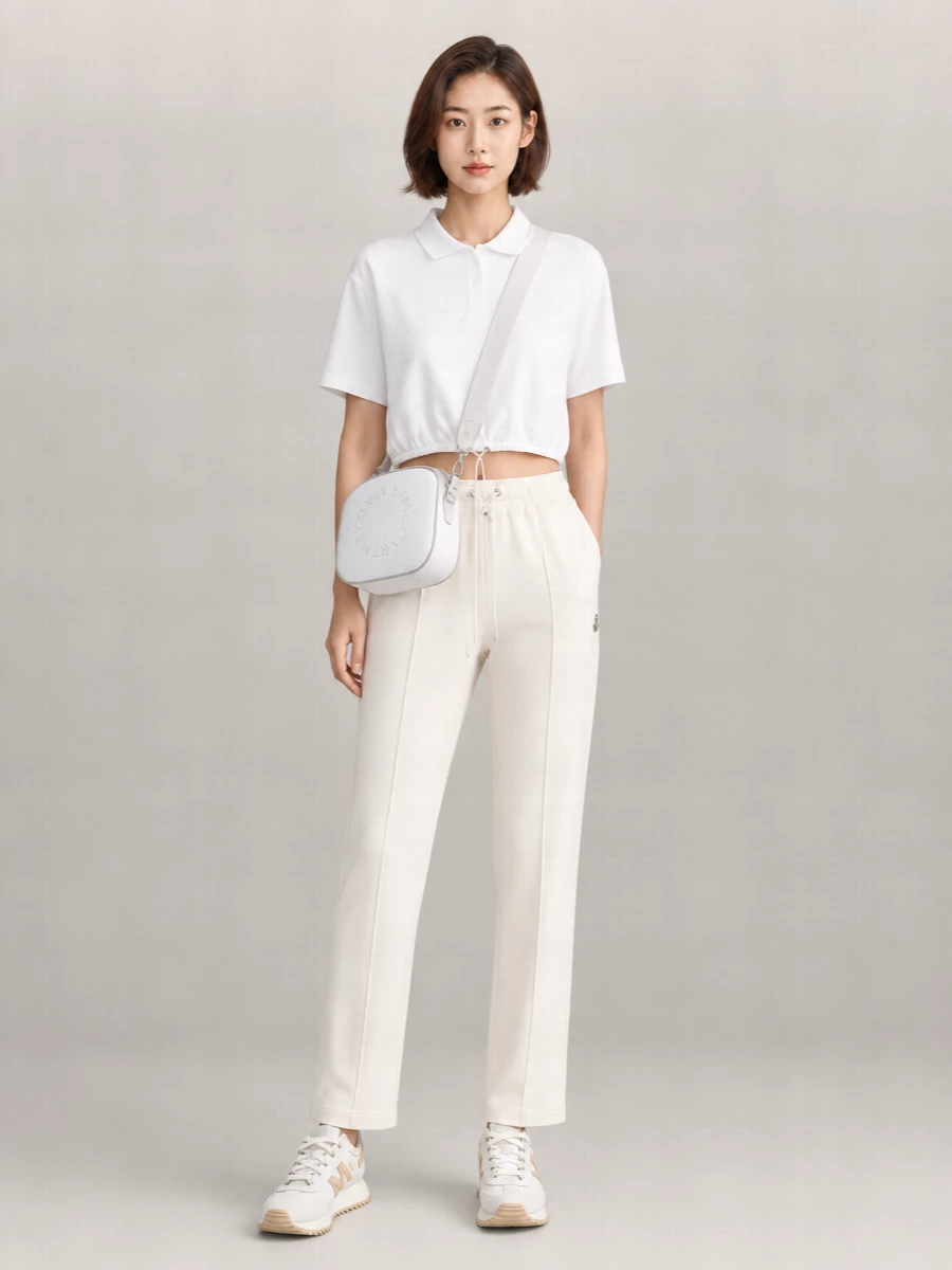 Moncler Cropped Short-Sleeve Polo Shirt