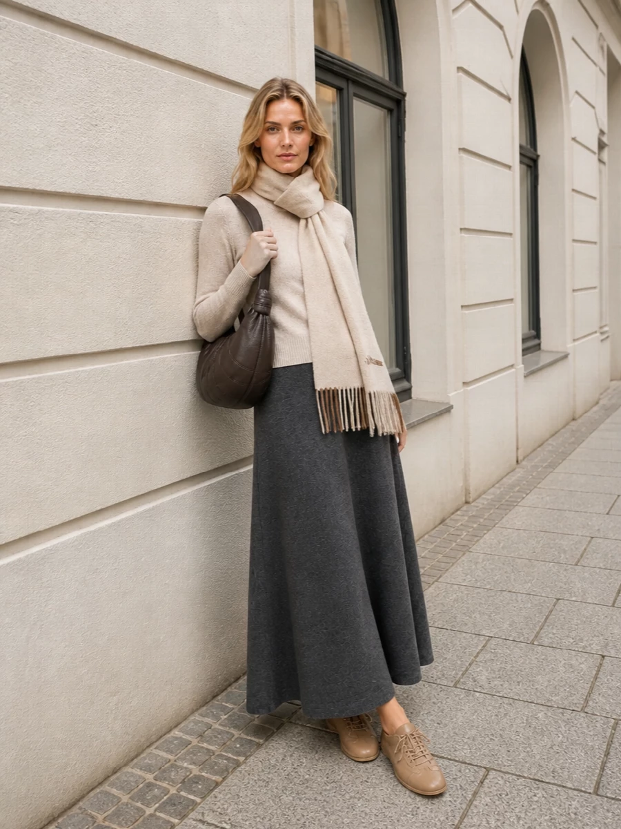 Lisa yang sweater charcoal knit maxi skirt