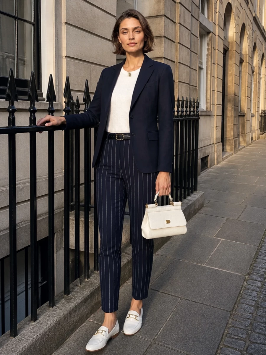 Giuseppe di morabito pinstripe trousers navy blazer
