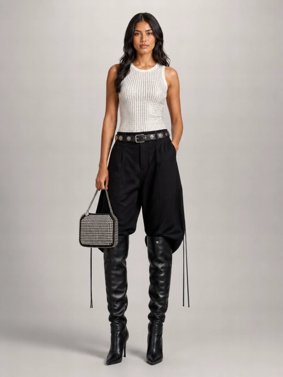 The Attico Rhinestone Tank Top