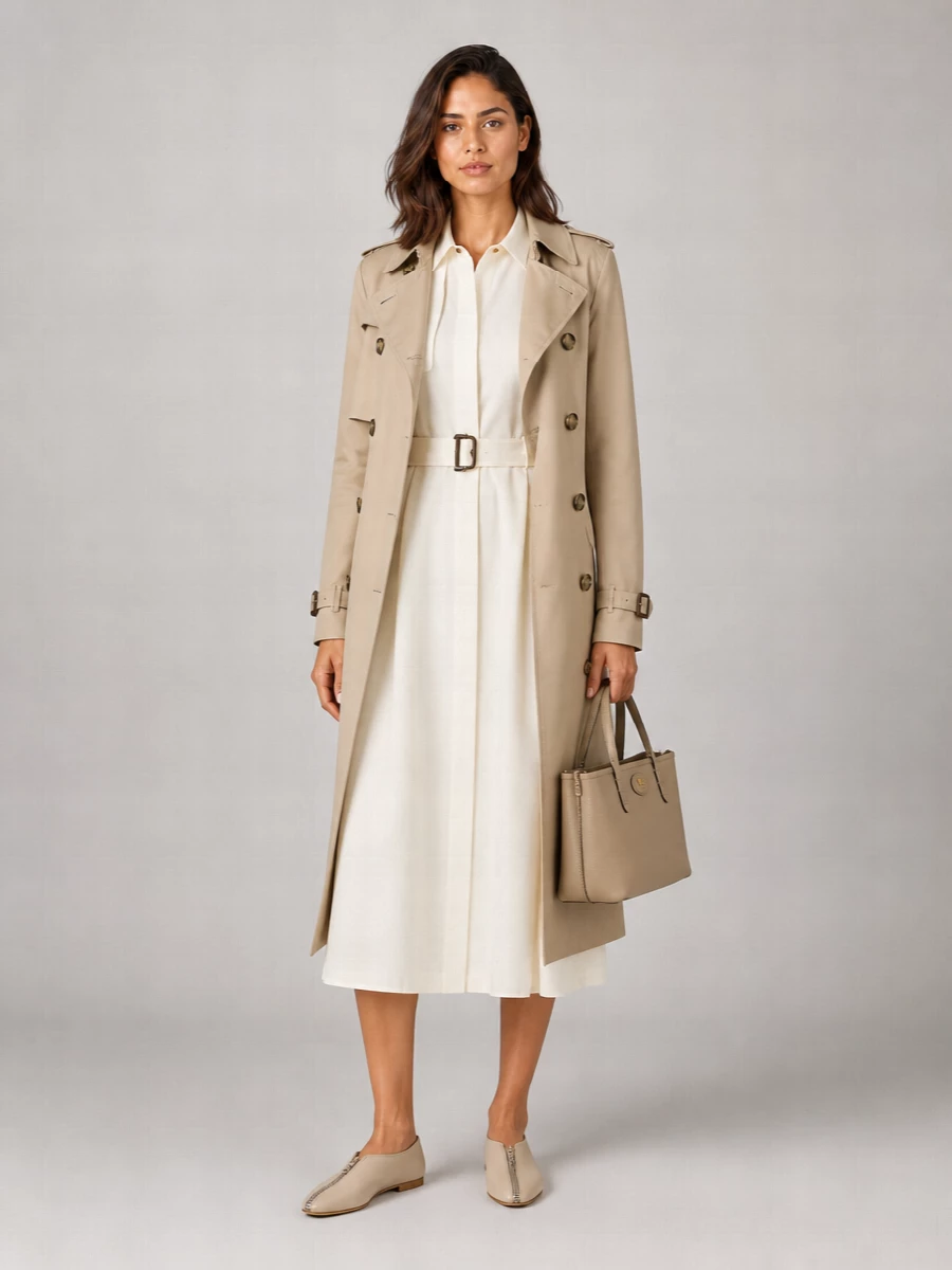 Burberry Cotton Double-Breasted Trench Coat