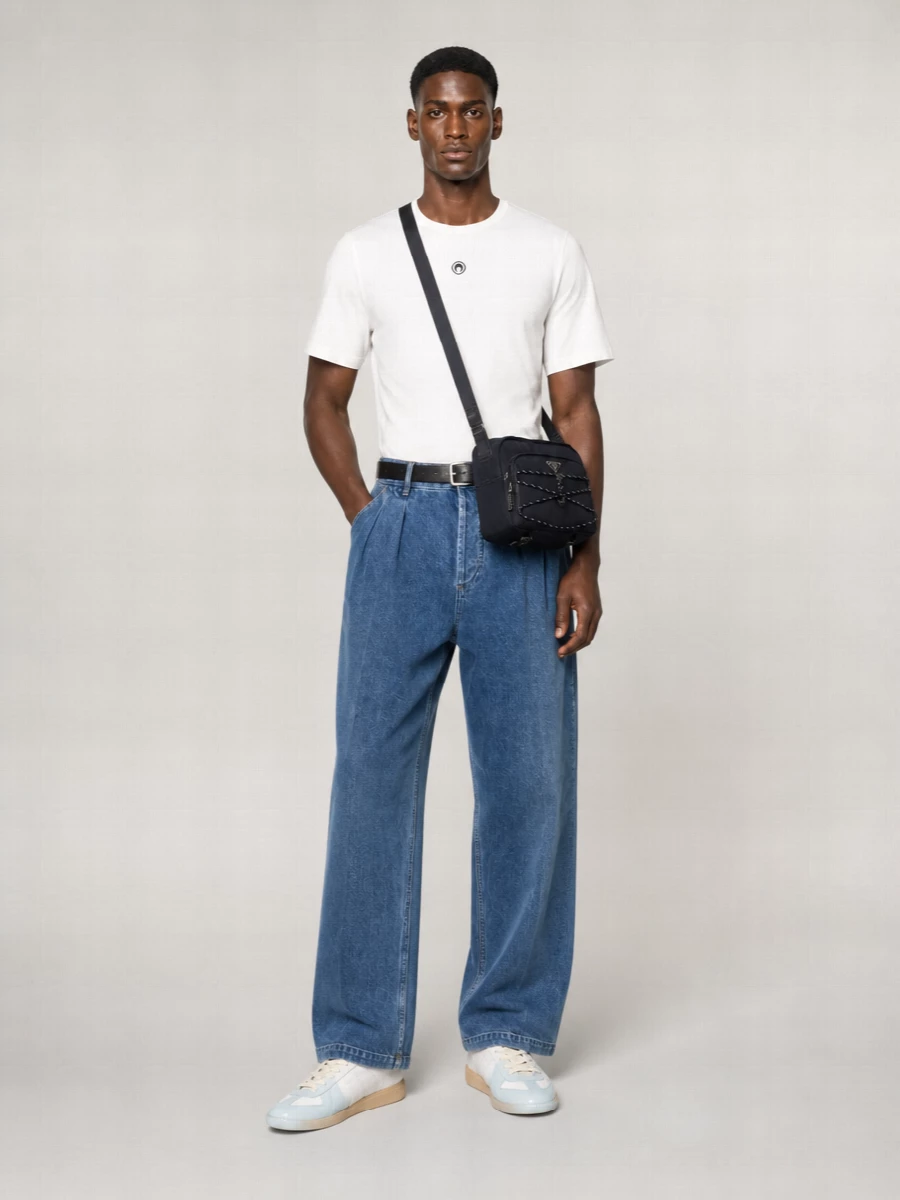 Marine Serre Denim Straight-Leg Jeans
