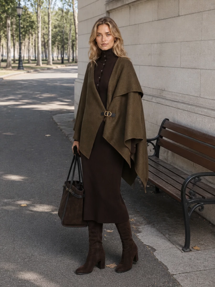 Christian dior poncho tom ford knit dress outfit