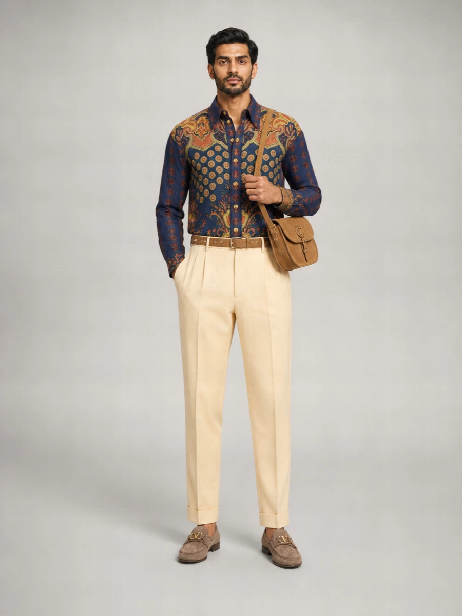 Valentino Garavani Linen Printed Shirt