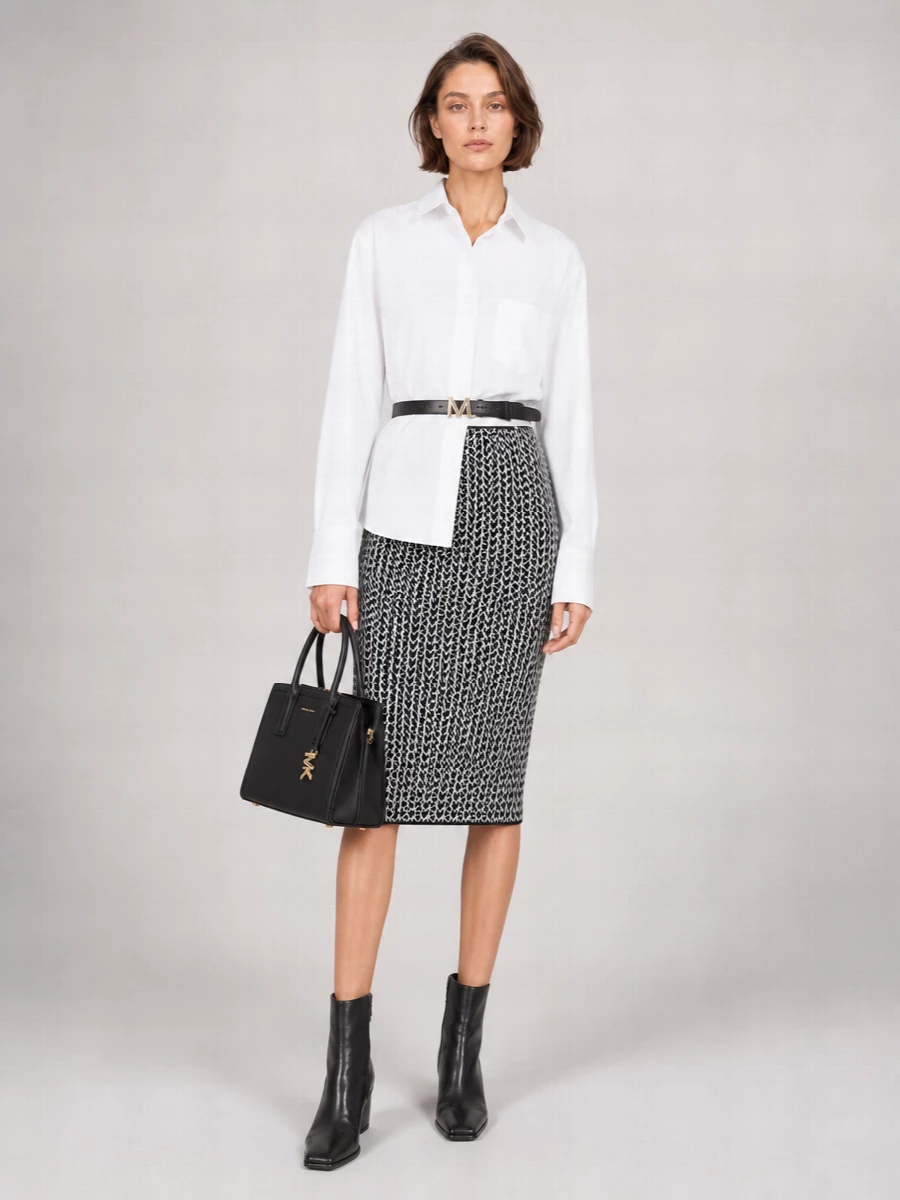 Michael Kors Embroidered Stretch Pencil Skirt