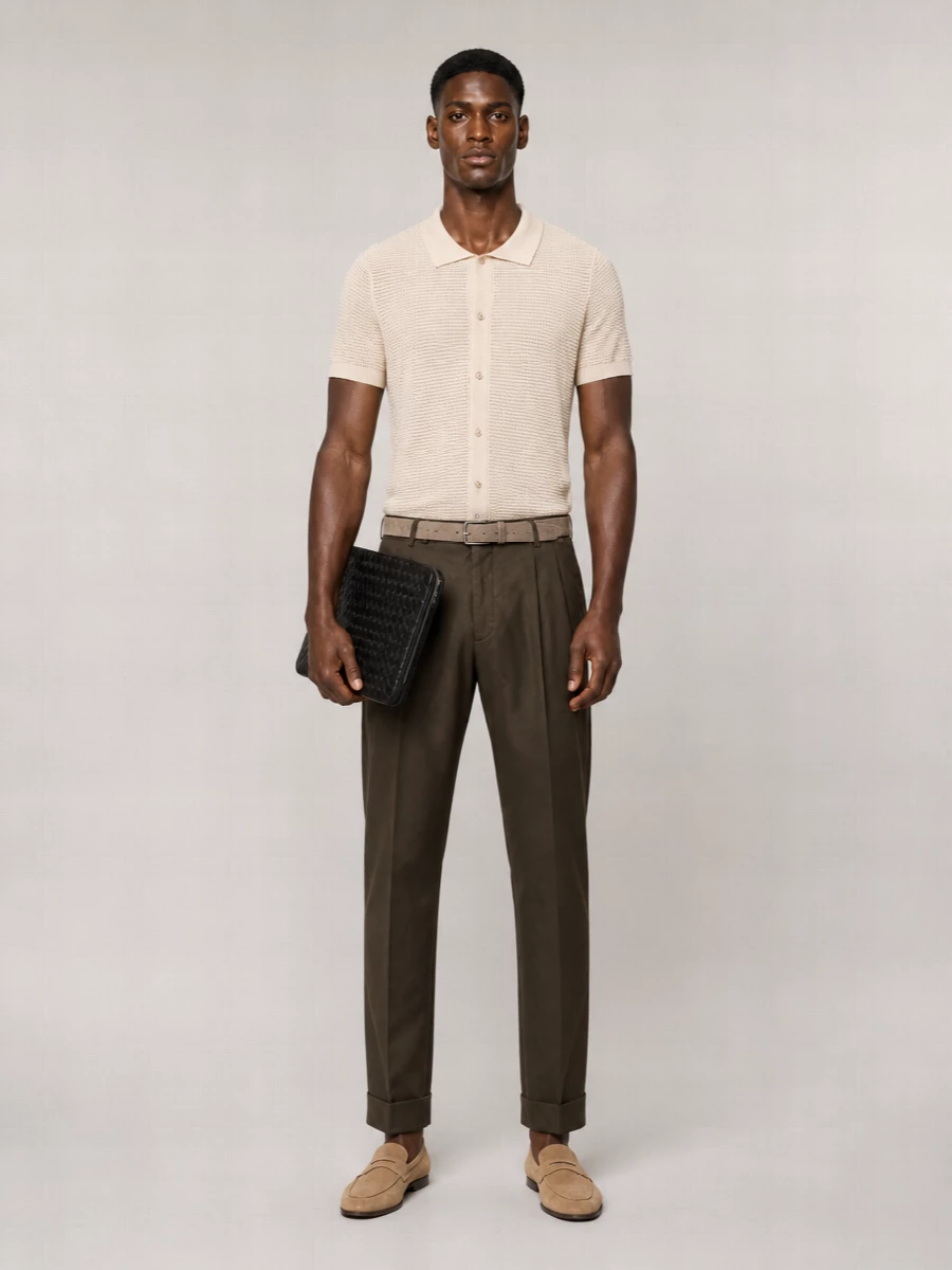 Pt Torino Stretch Cotton Straight-Leg Trousers