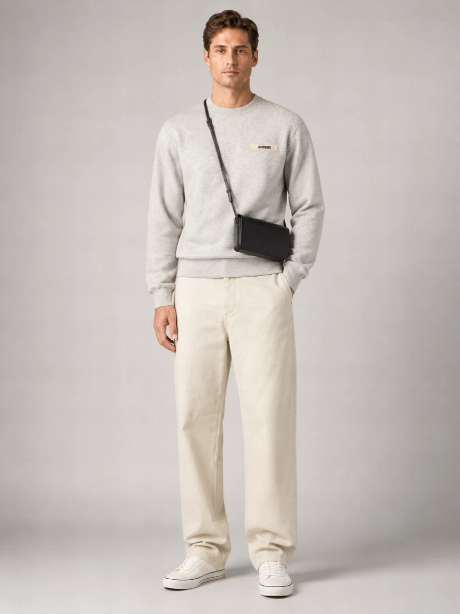 Jacquemus Cotton Logo-Patch Crew-Neck Sweatshirt