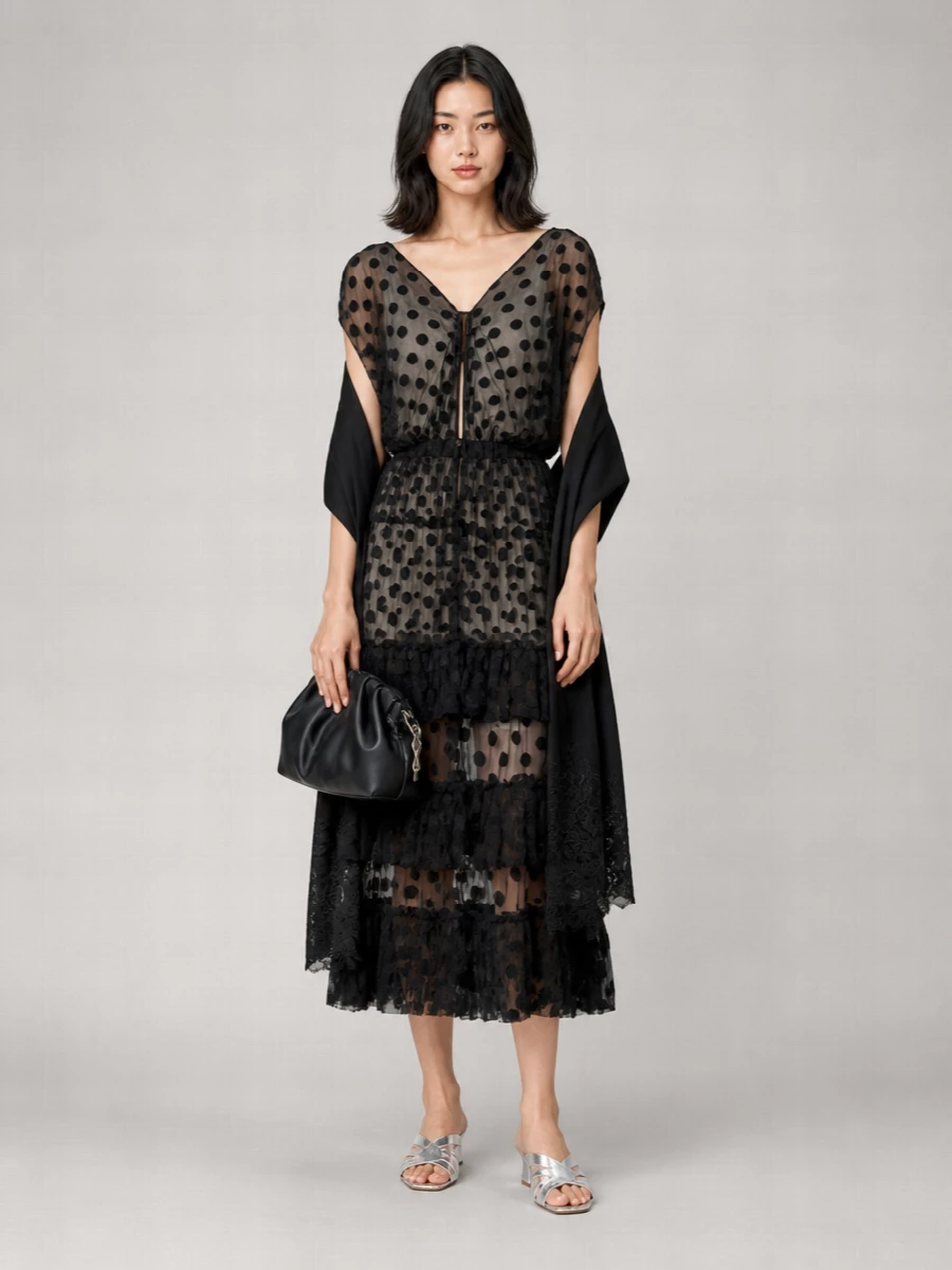 Dries Van Noten Cotton-Blend Midi Dress