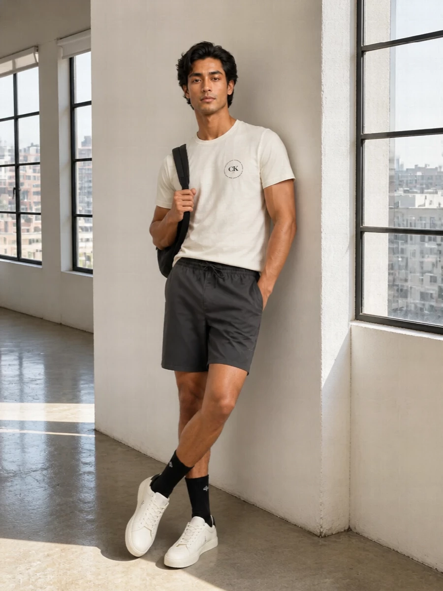 Calvin klein minimalist summer outfit shorts