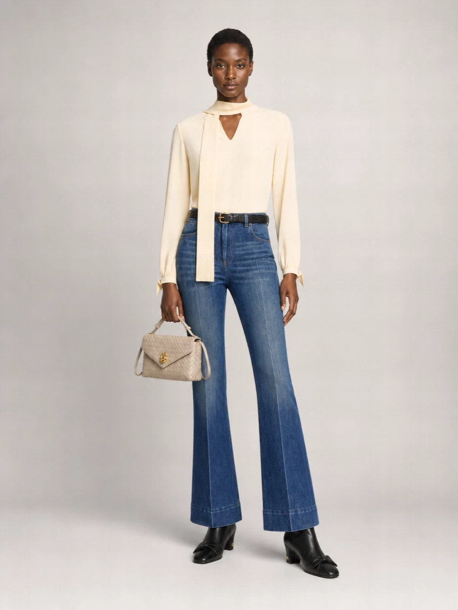 Valentino Garavani Denim Flared Trousers