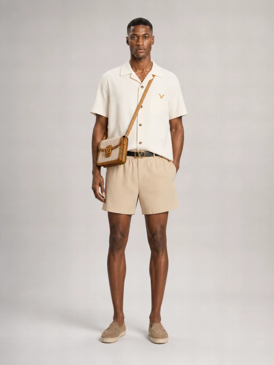 Valentino Garavani Viscose Linen Chino Shorts