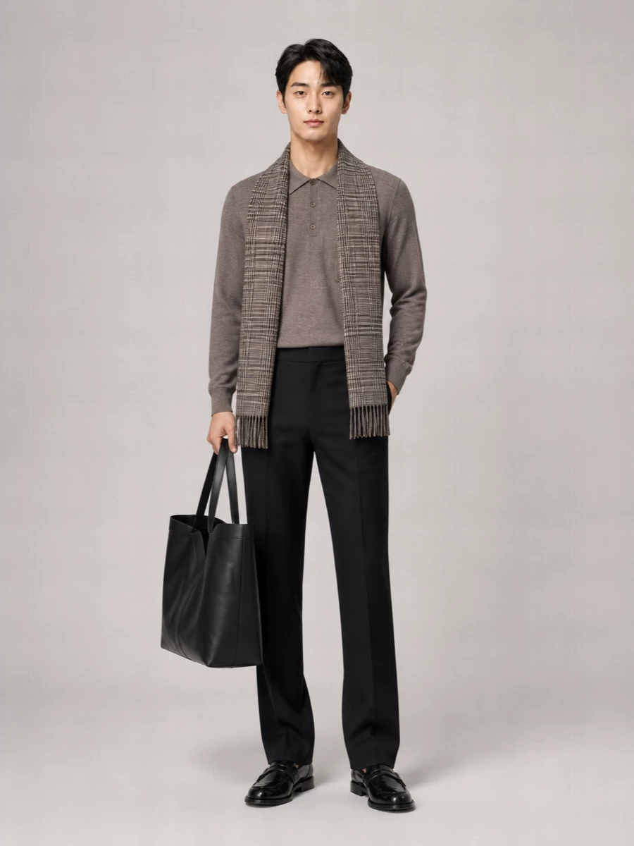 Saint Laurent Wool Long-Sleeve Polo Shirt