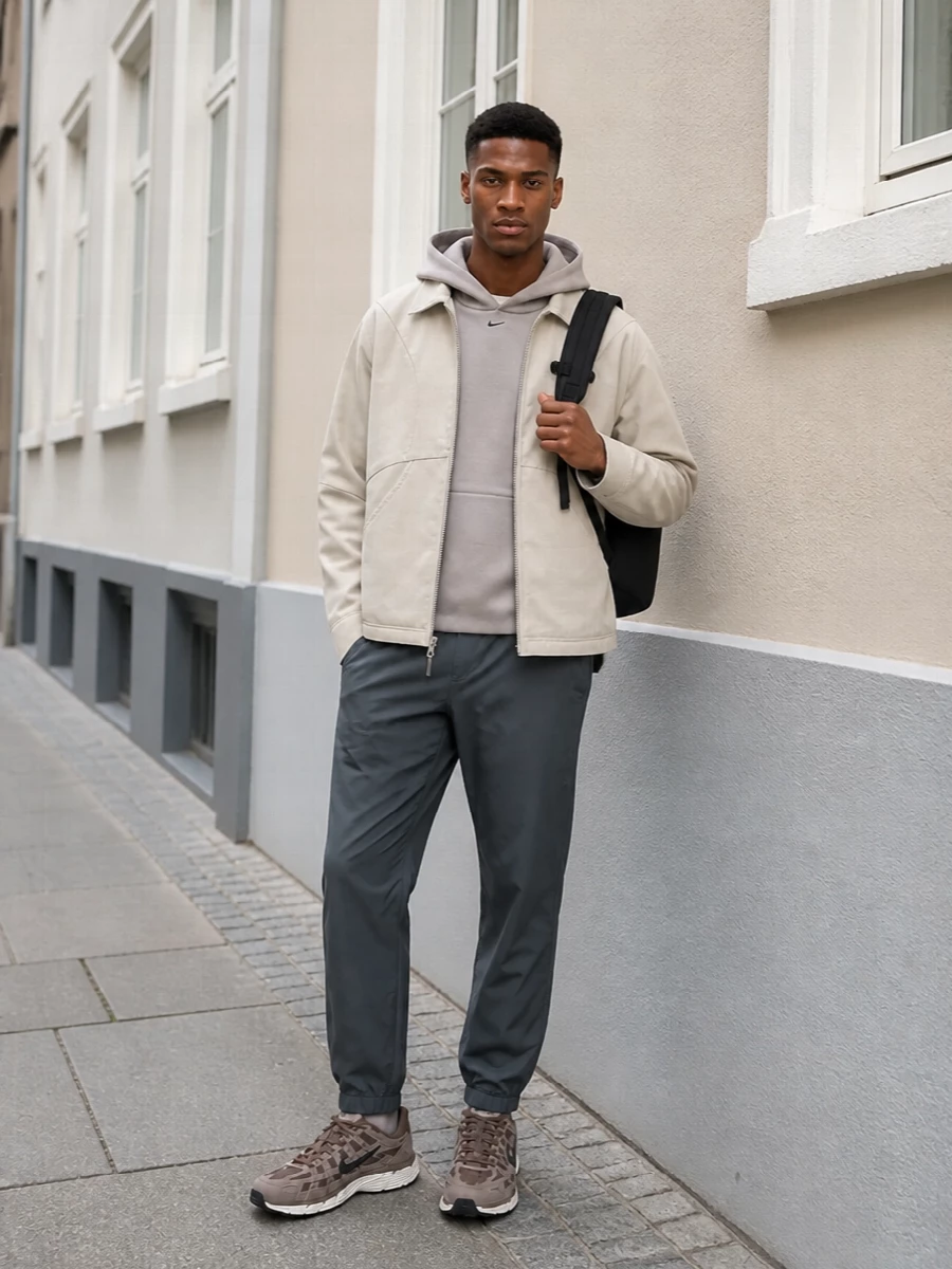 Nike north face neutral streetwear outfit
