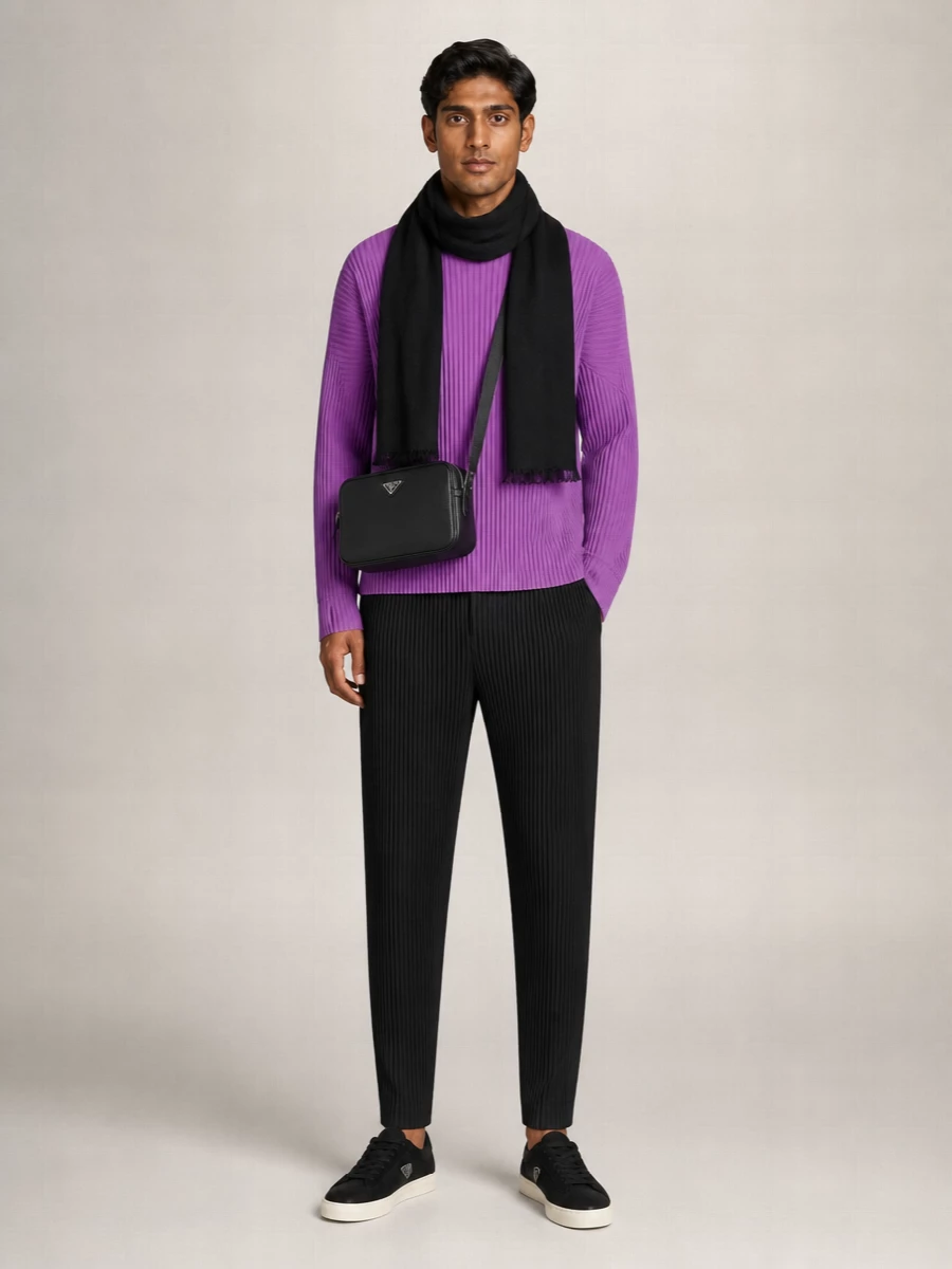 Homme Plisse Issey Miyake pleated long sleeve top