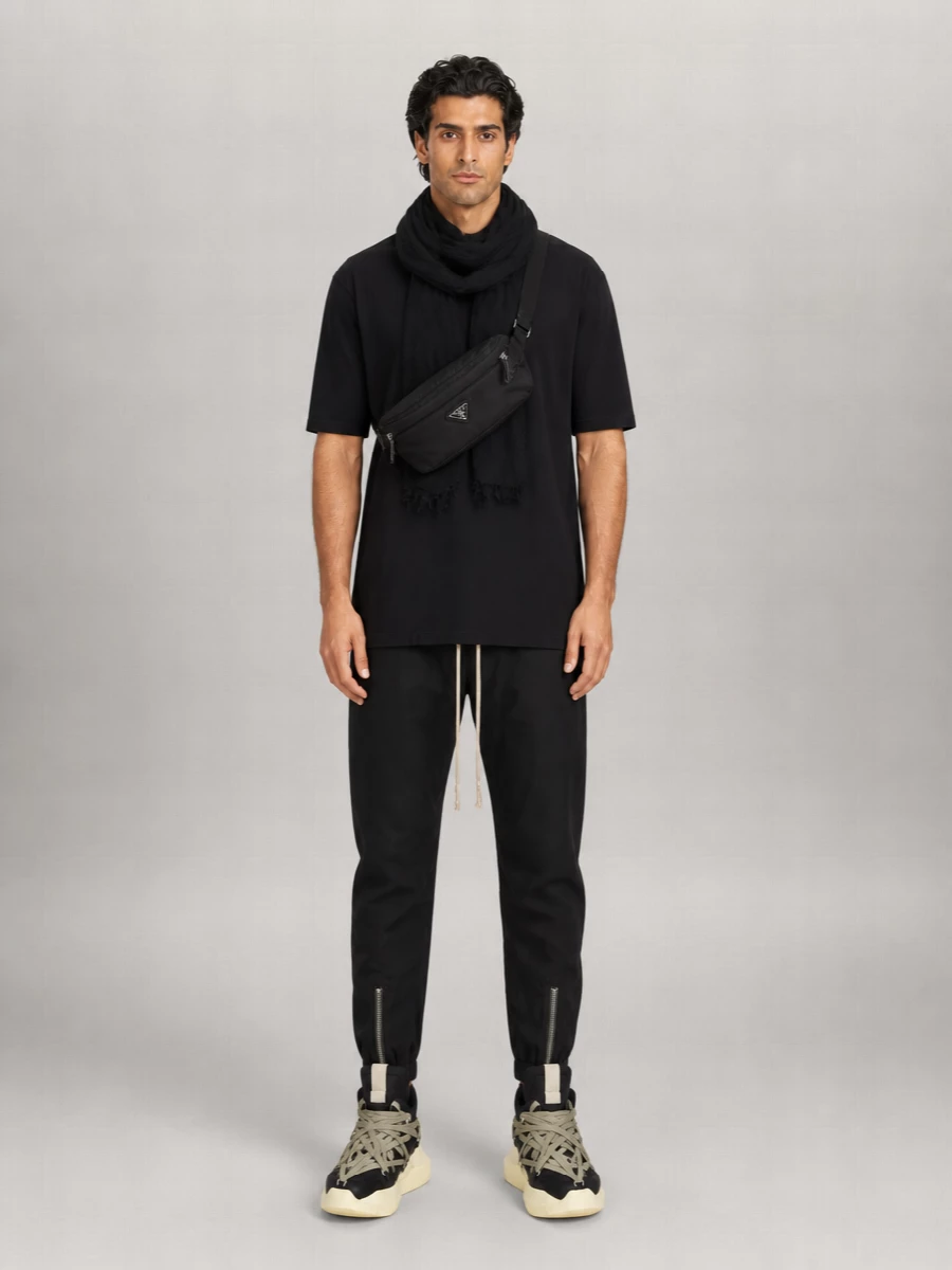 Rick Owens Cotton Tecuatl Track Track Pants