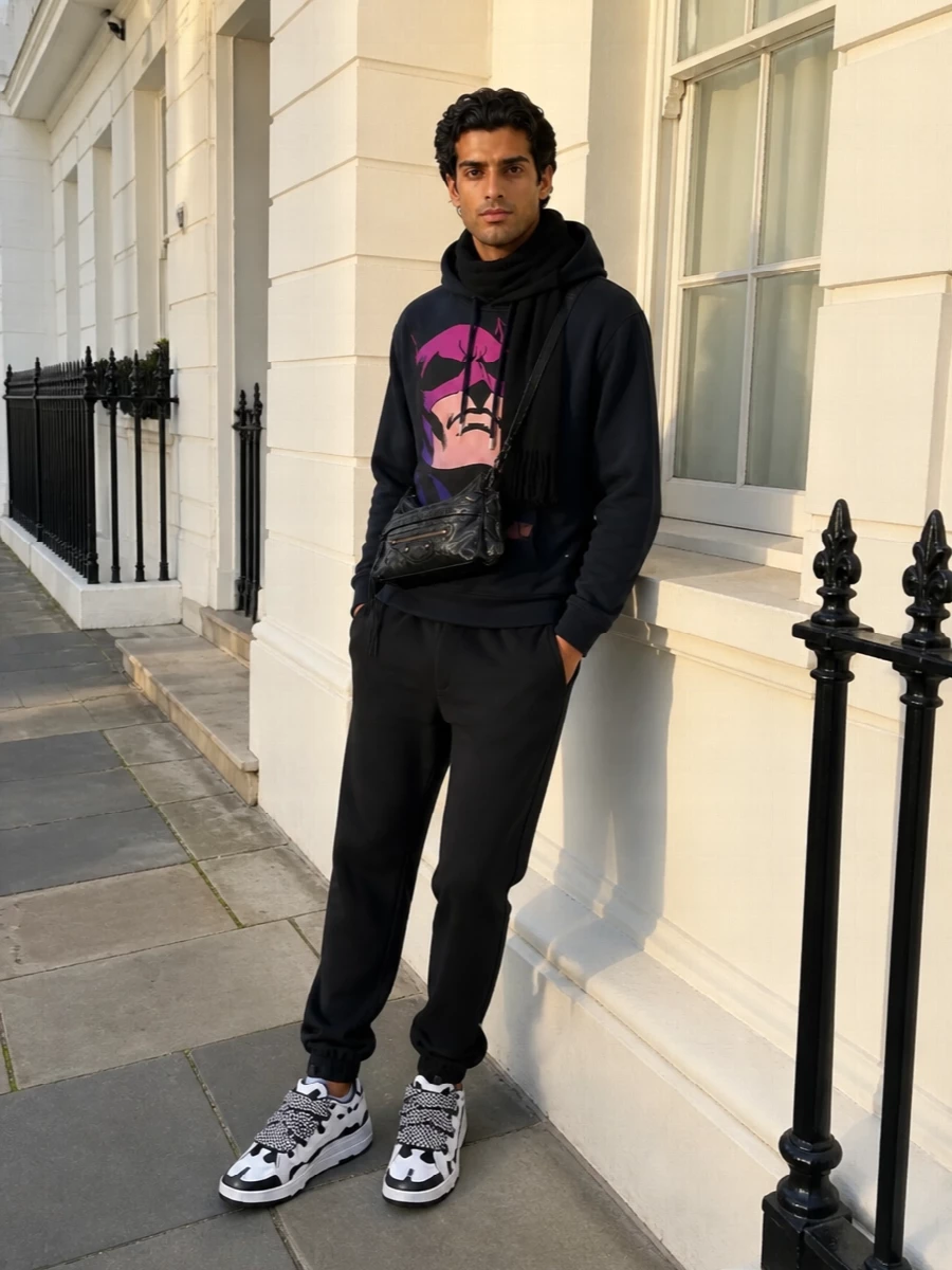 Lanvin graphic hoodie track pants sneakers