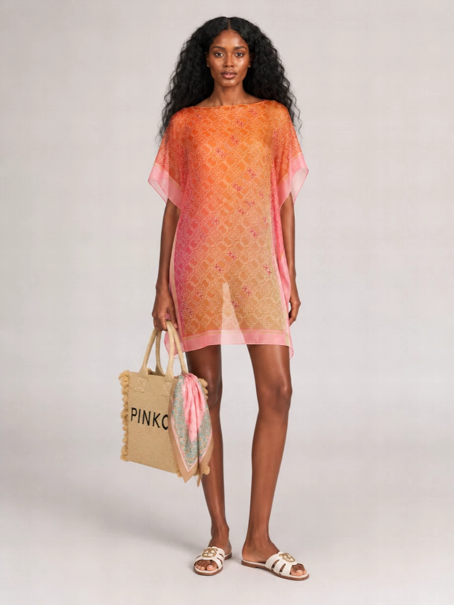 Pinko Beach Raffia Tote Bag