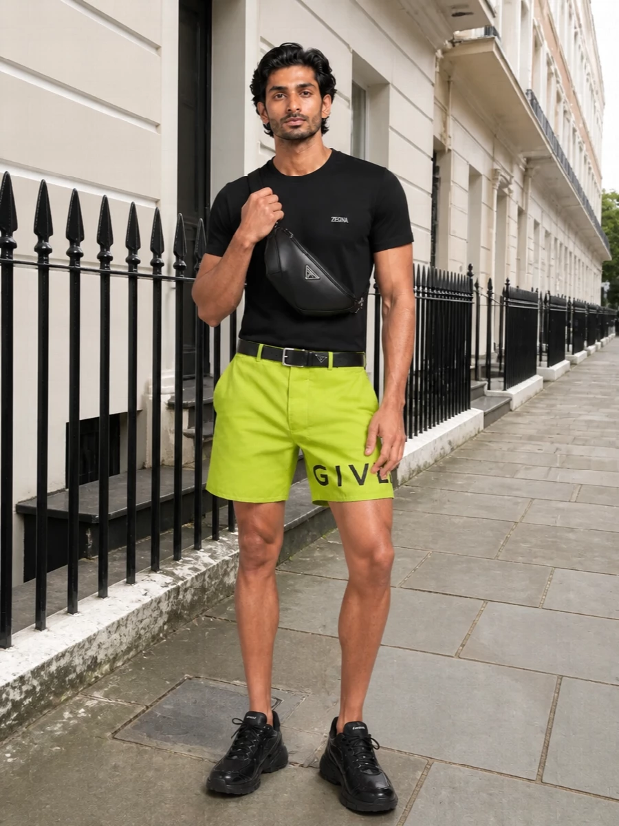 Givenchy neon swim shorts black designer sneakers
