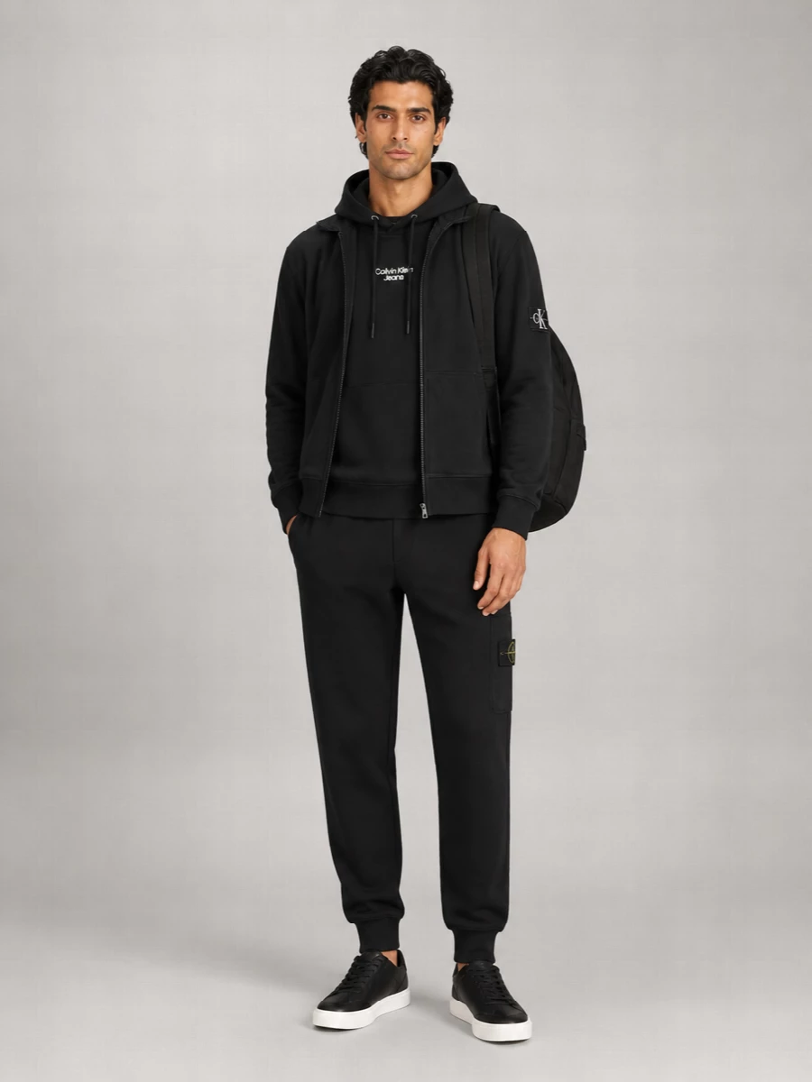 Calvin Klein Cotton Zip-Up Hooded Jacket