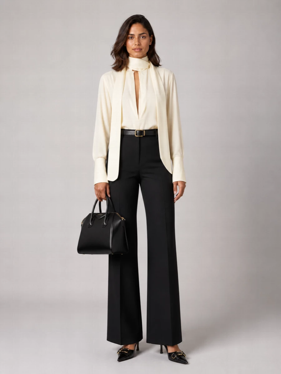 Givenchy Wool Flared Wide-Leg Trousers
