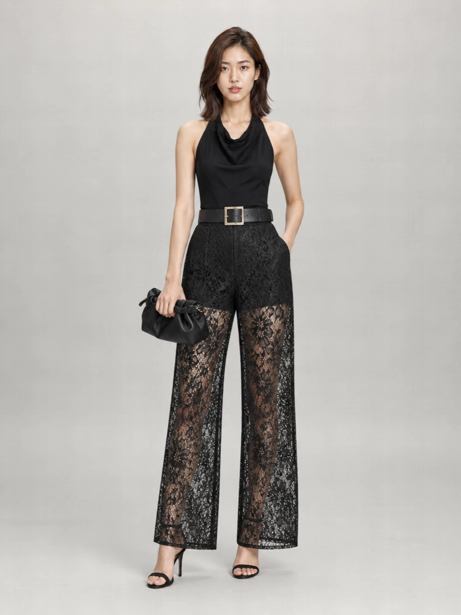 Sportmax Lace Wide-Leg Trousers