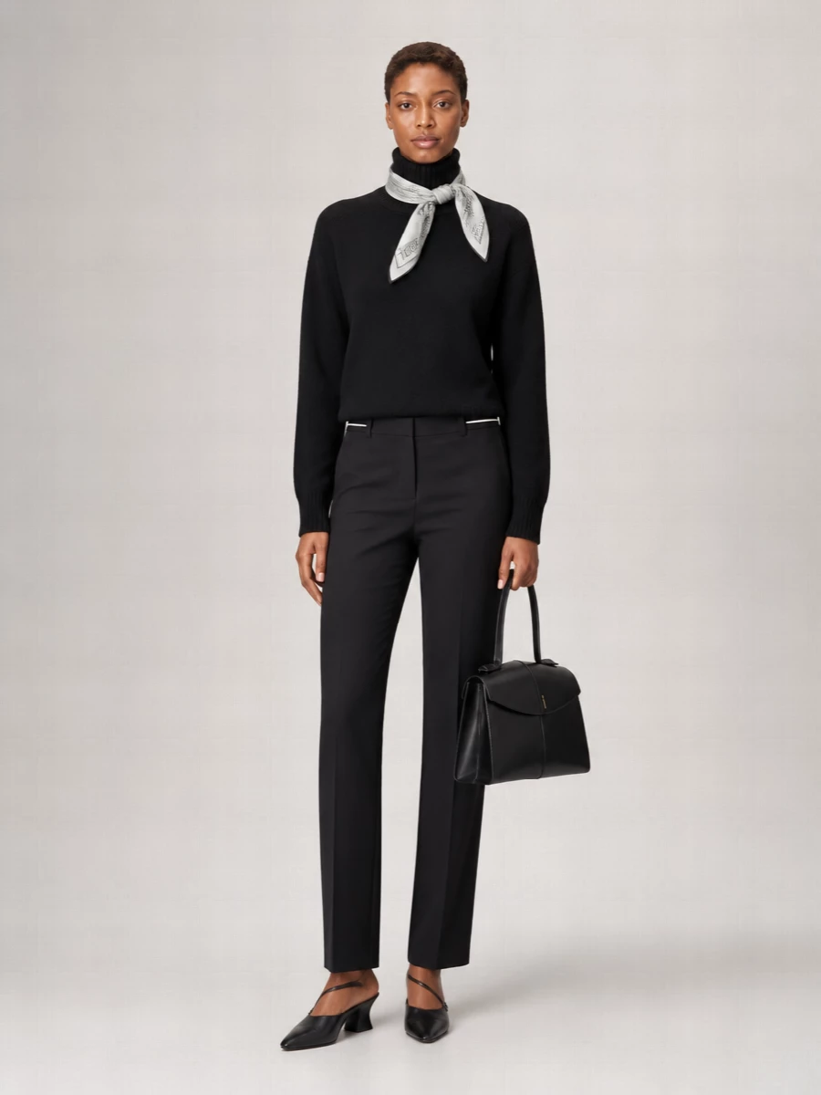 Jil Sander Cashmere Blend Ribbed Oversized Funnel Neck Sweater