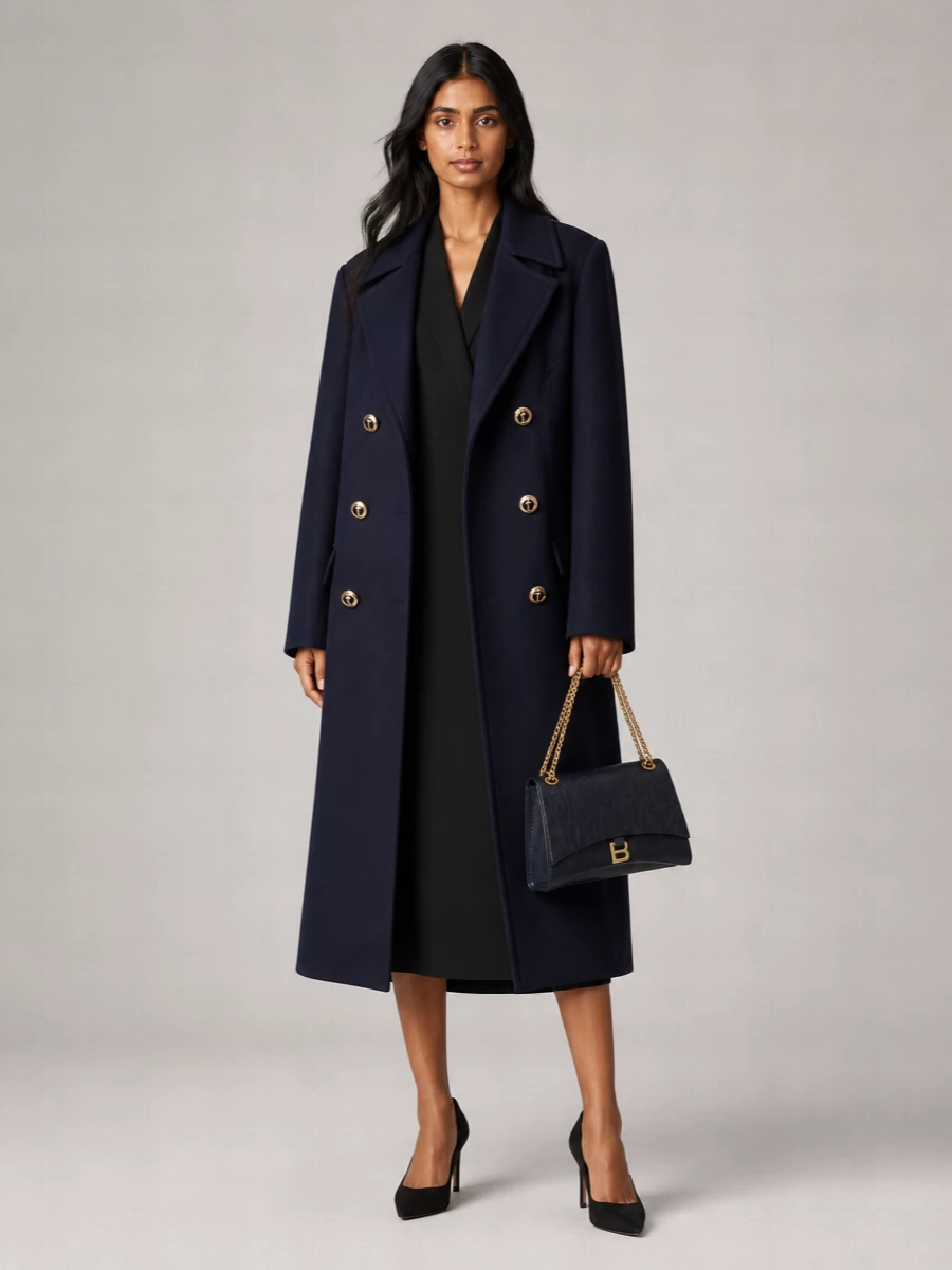 Balenciaga Double-Breasted Wool Coat