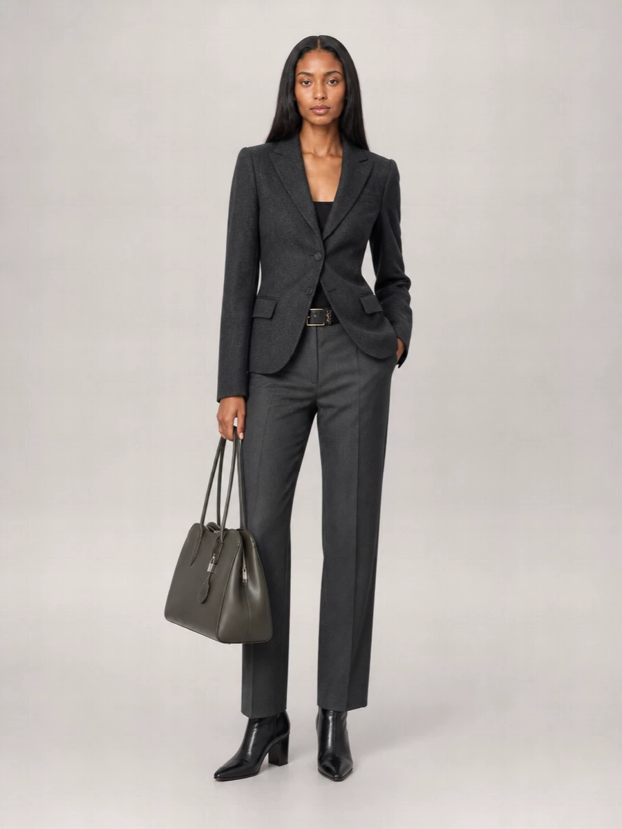 7 For All Mankind wool high shoulder blazer