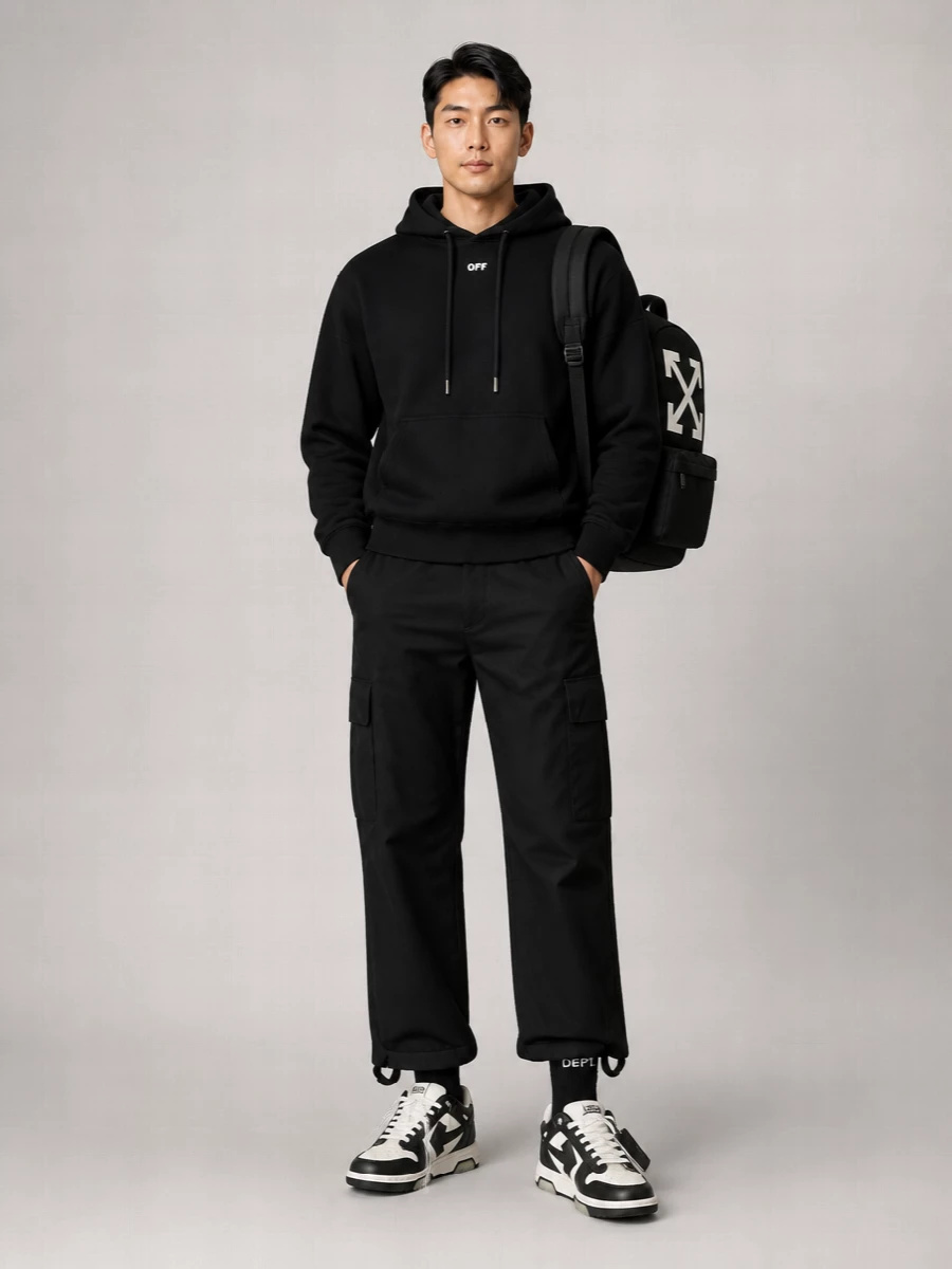 Off-White Printed Cotton Hoodie
