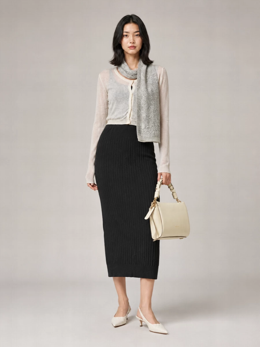 Dolce&Gabbana Cashmere Ribbed Knit Scarf