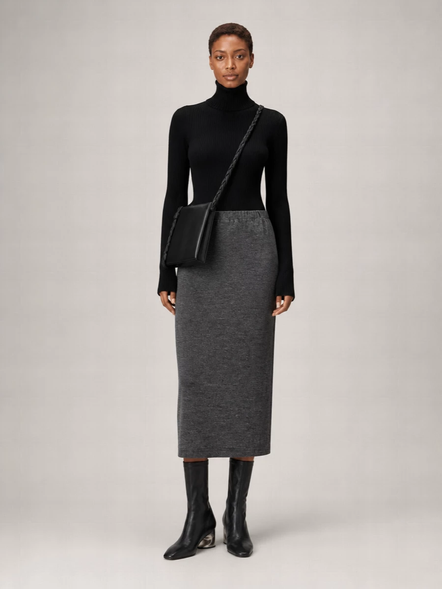 Junya Watanabe wool mélange knee-length straight skirt