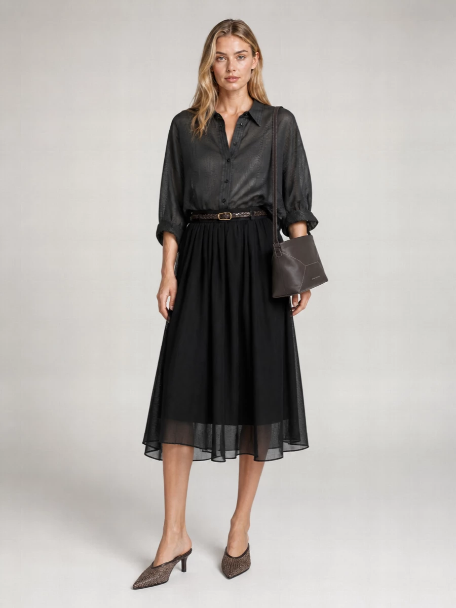 Brunello Cucinelli Cotton Organza Maxi Skirt