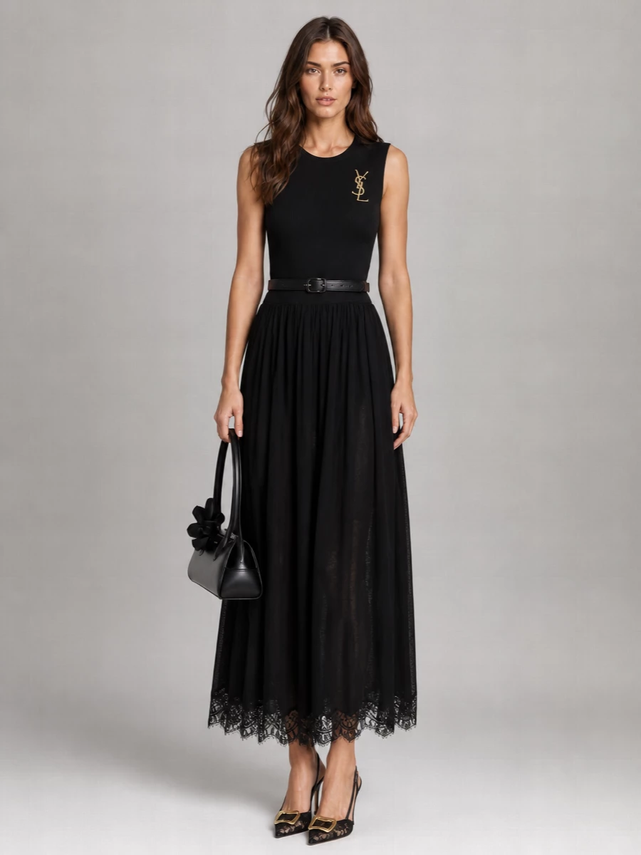 Zimmermann Lace-Trim High-Rise Flared Maxi Skirt