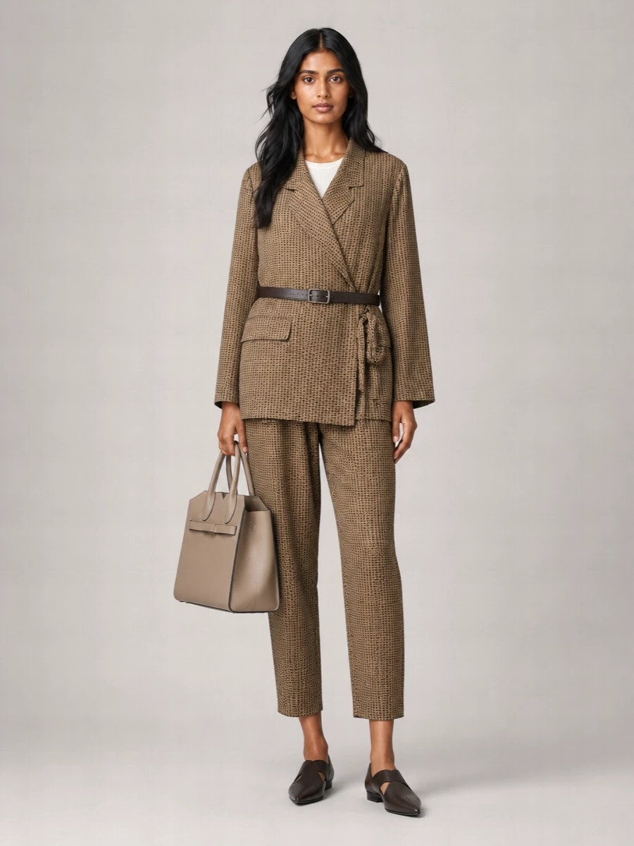 Uma Wang Geometric Pleated Tapered Trousers