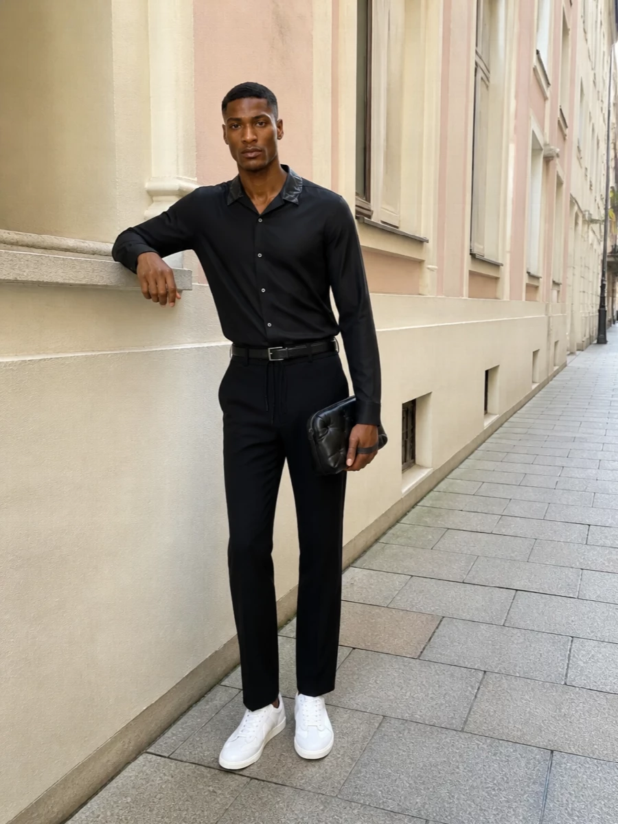 Maison margiela black drawstring trouser outfit