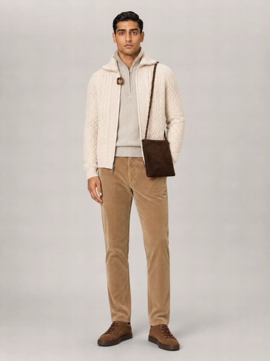 Jw Anderson Cotton-Blend Cable-Knit Zip Cardigan