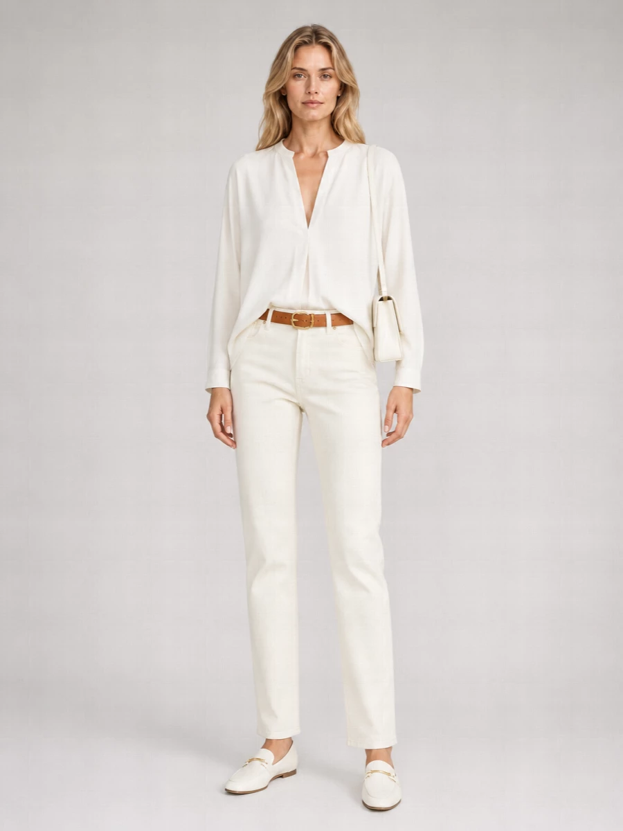 7 For All Mankind Stretch Denim Straight-Leg Jeans