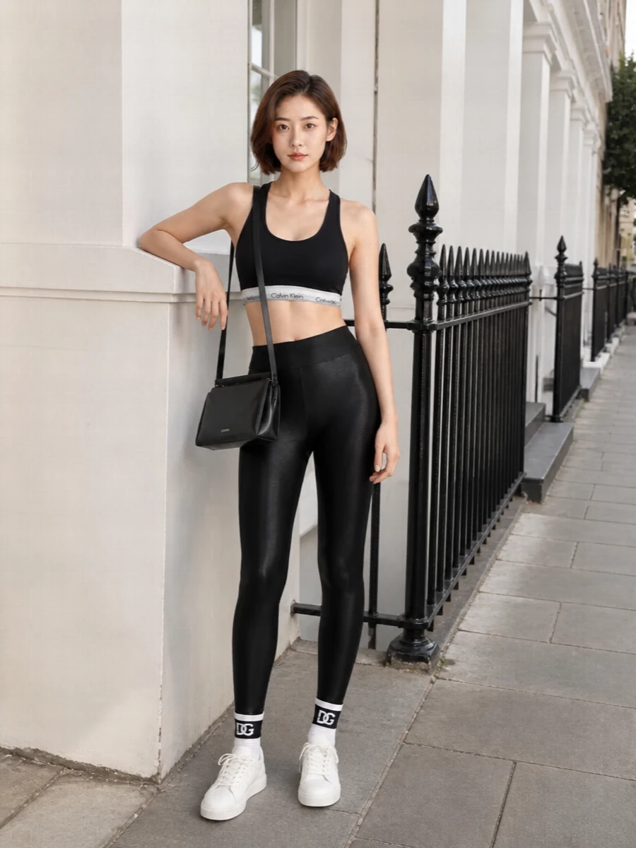 Calvin klein crop top black leggings sneakers