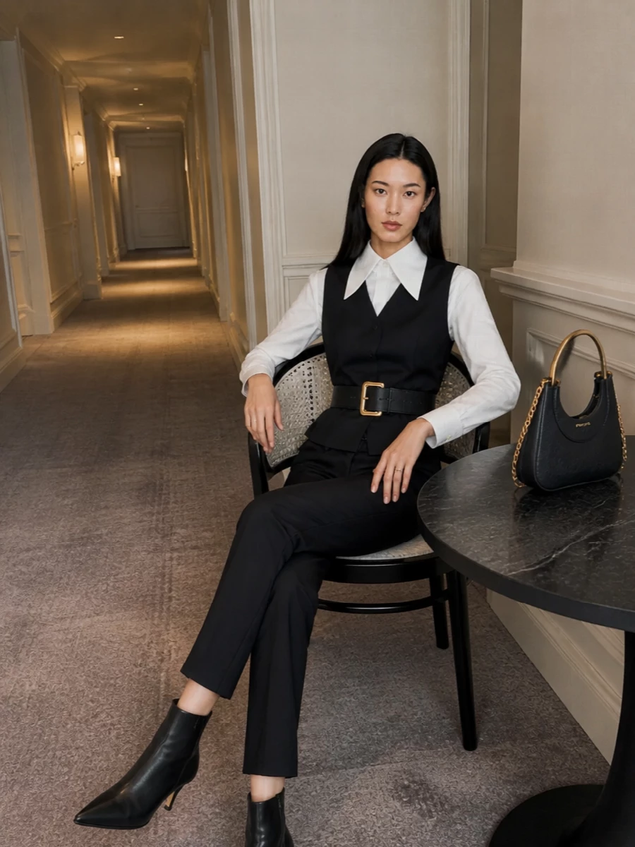 Alexander mcqueen black tailored trousers waistcoat