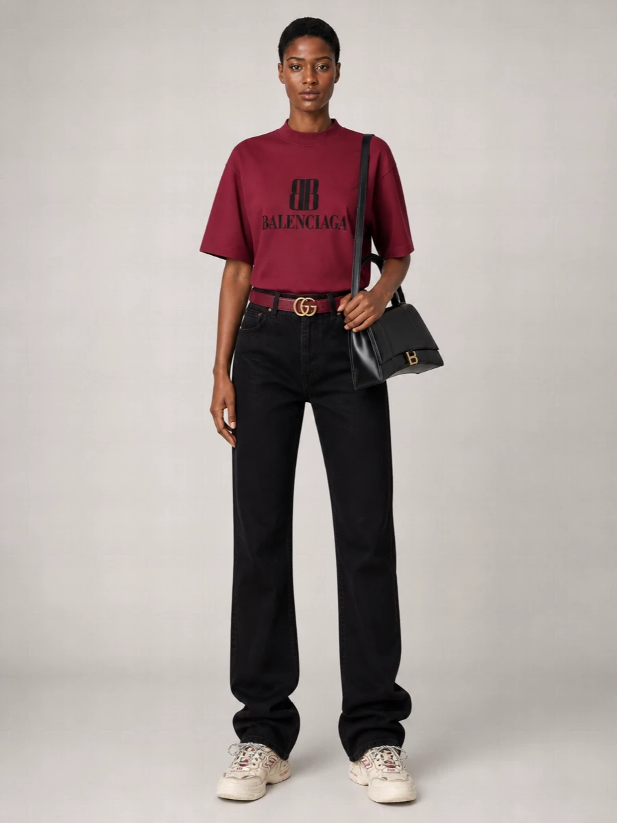 Balenciaga Cotton Ribbed Regular-Fit Crew-Neck Short-Sleeve T-Shirt