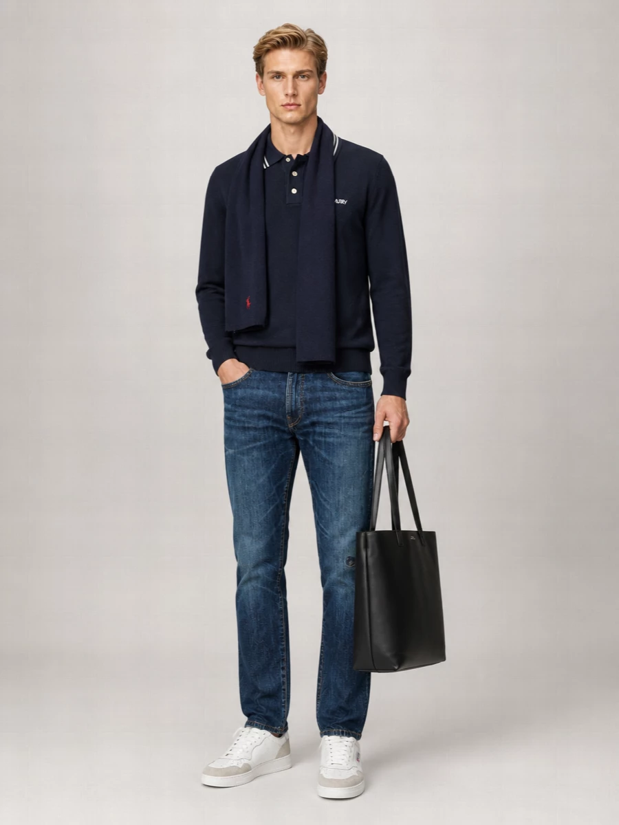 Autry Fine-Knit Polo Jumper