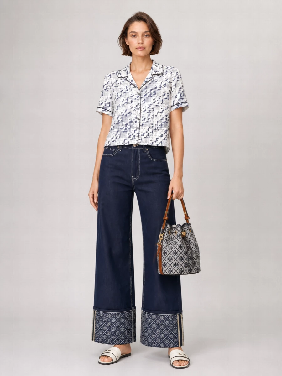 Tory Burch Denim Straight-Leg Jeans
