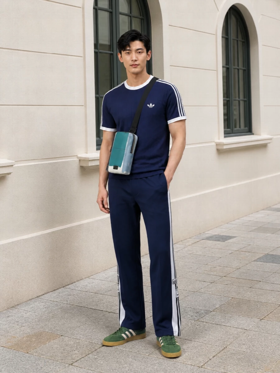 Adidas spezial teal sneakers navy track outfit