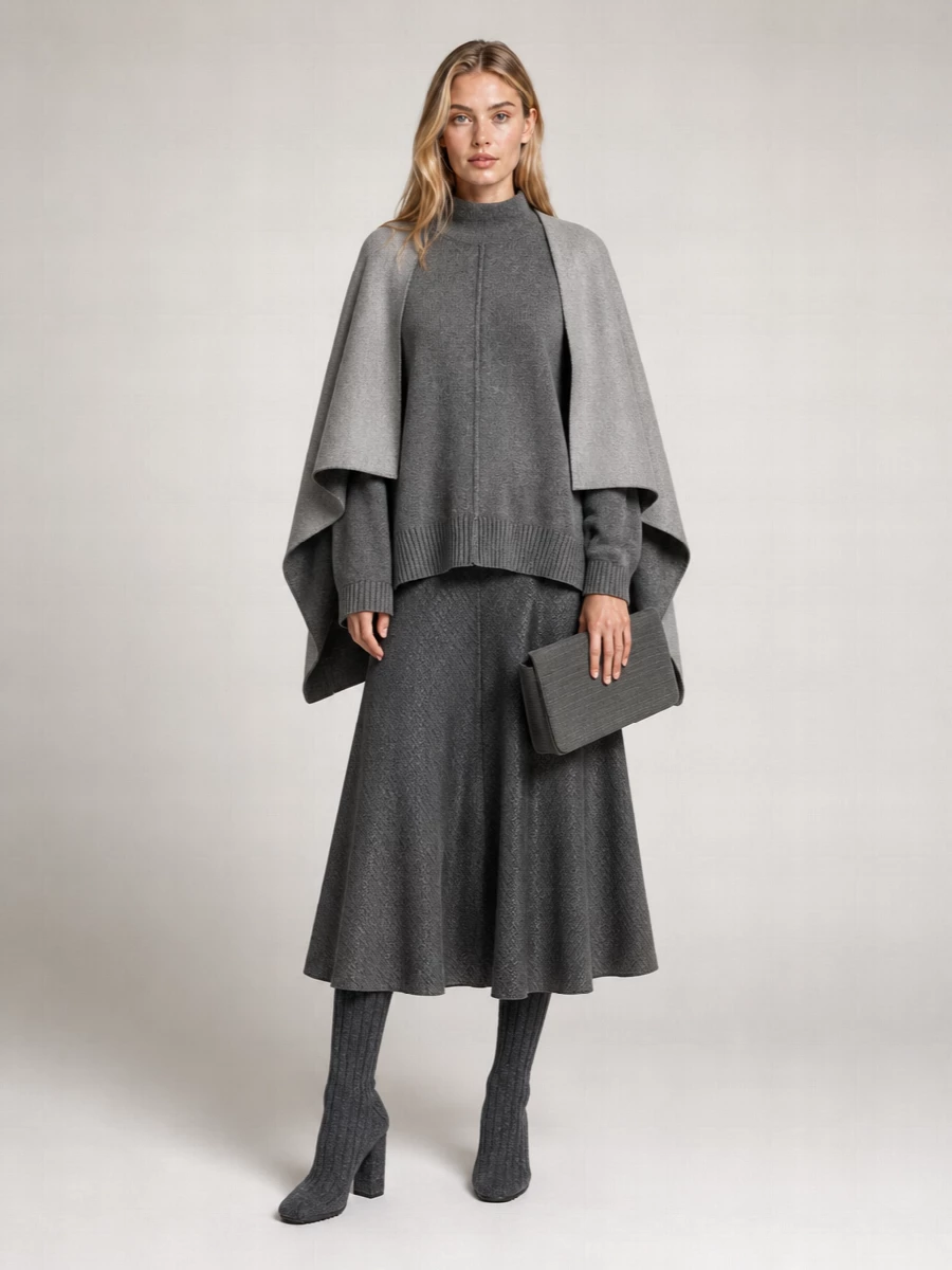 Alberta Ferretti Cashmere Oversized High Neck Sweater