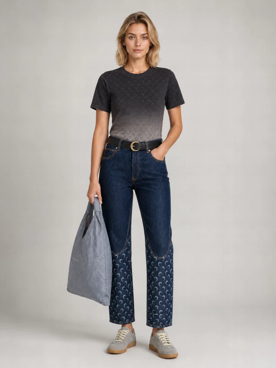Marine Serre faded moon relaxed t-shirt