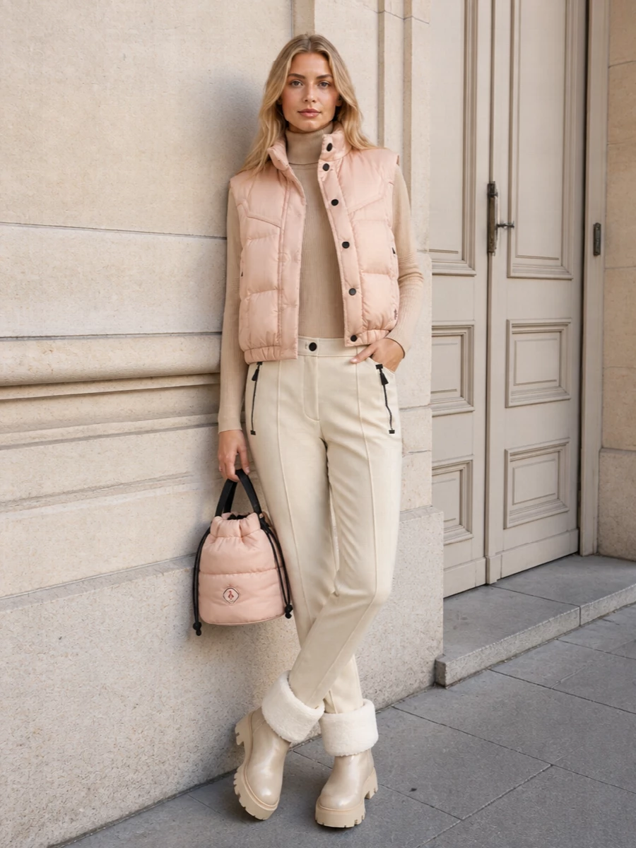 Moncler grenoble beige gilet tailored ski pants