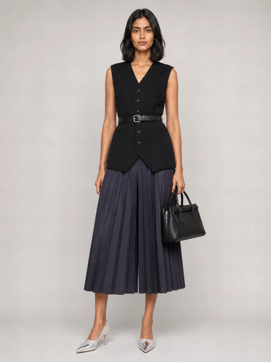 Comme Des Garçons Pleated Cropped Trousers