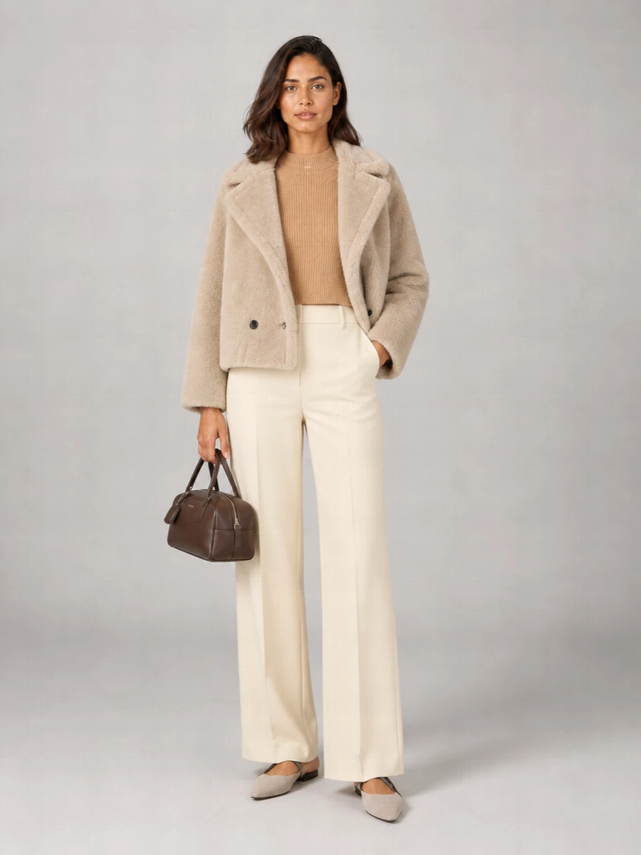 Max Mara Cashmere Faux Fur Coat