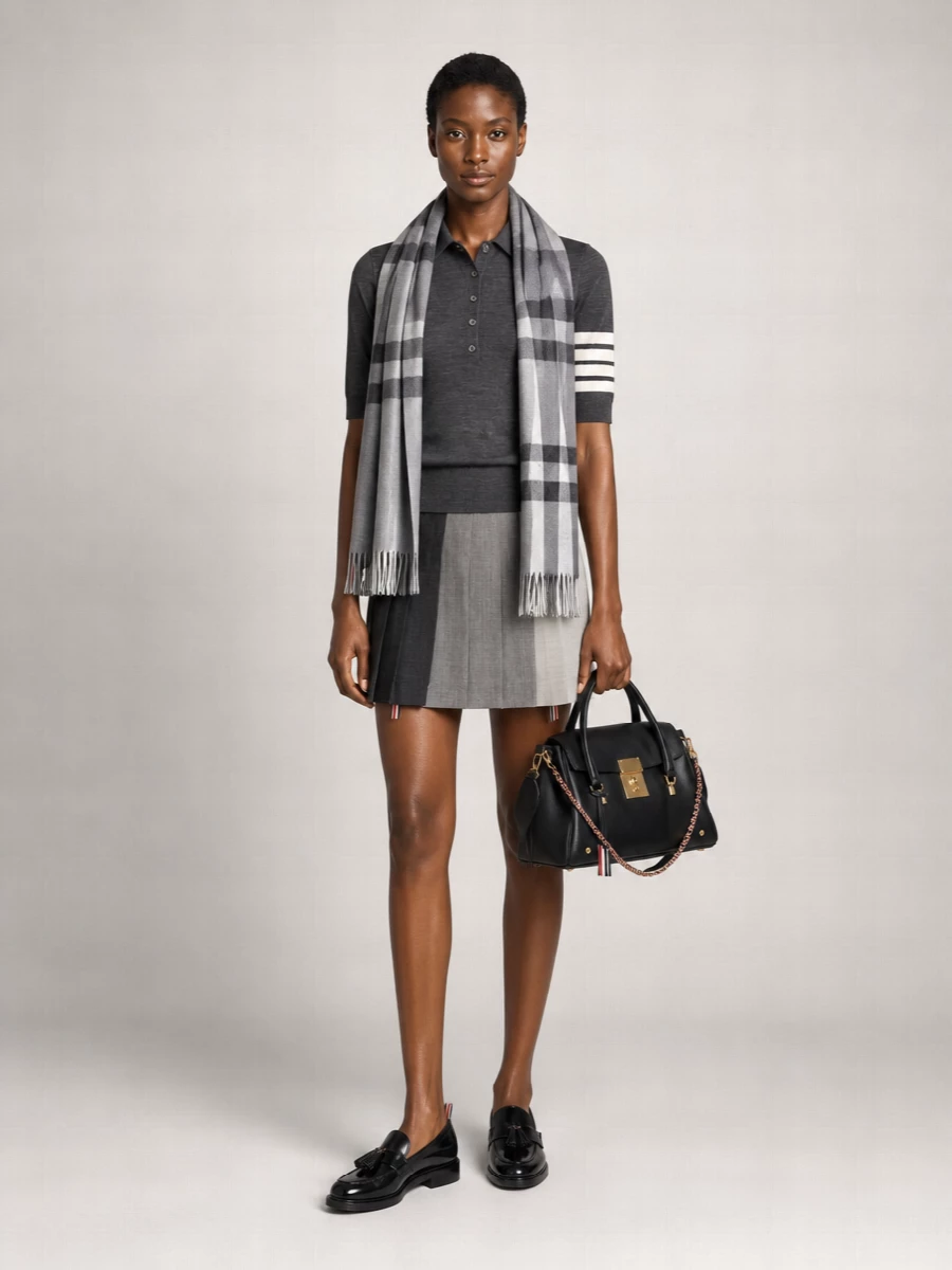 Thom Browne Wool Pleated Mini Skirt
