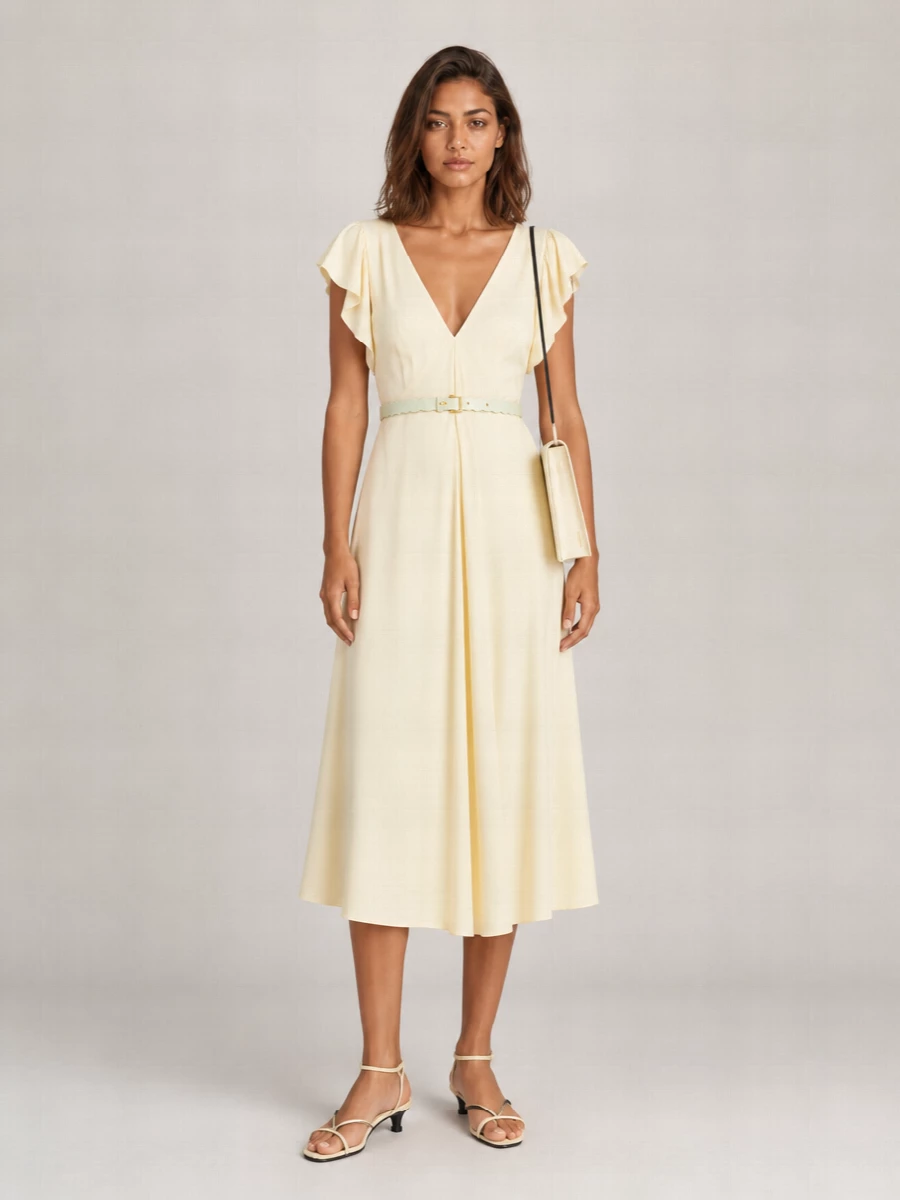 Jil Sander Viscose Blend Midi Dress